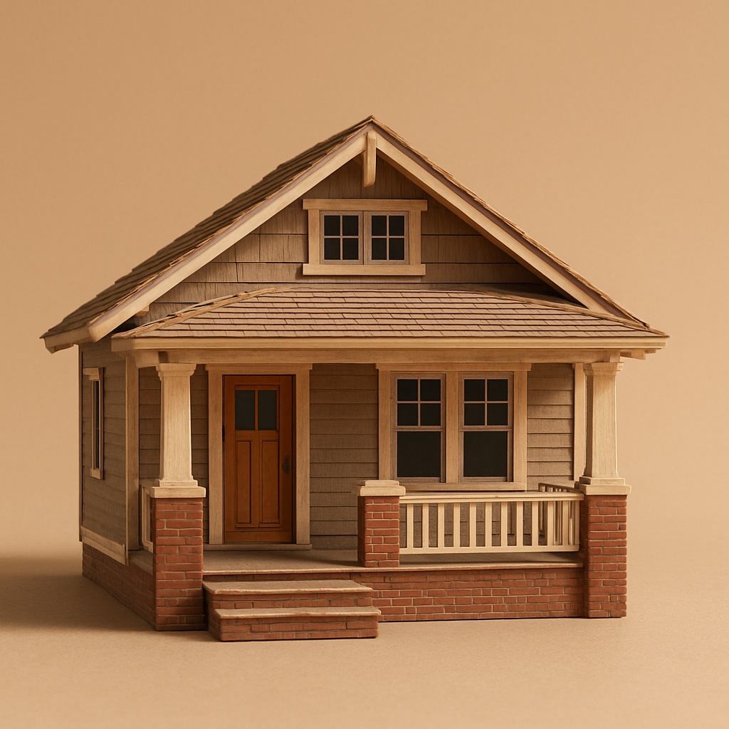Handcrafted replica of a Craftsman Cottage